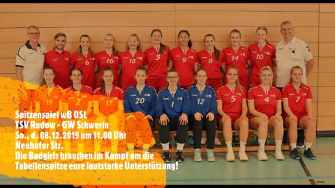 Spitzenspiel der wB – Die Badgirls brauchen eure Unterstützung