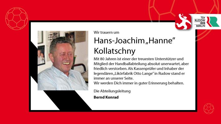 Unser „Hanne“ ist von uns gegangen.